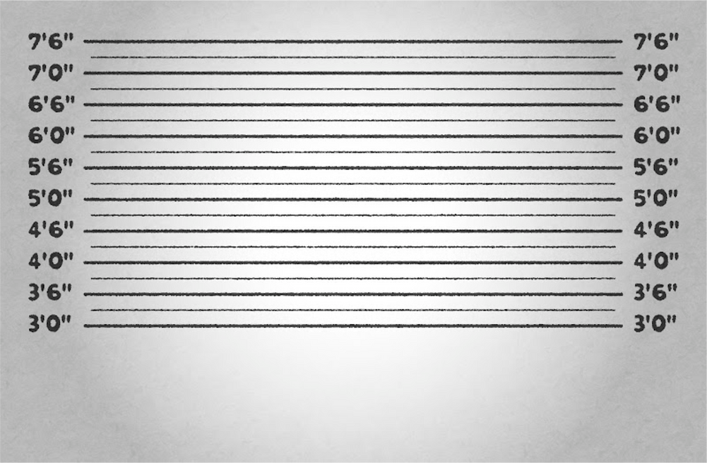 Illustration of Height Chart for Mugshot Background